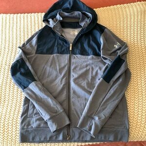 Men’s Under Armour fill zip jacket/hoodie blue, large